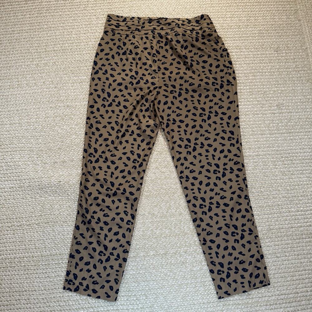 Forever 21 Leopard Print High Waisted Pleated Workout Pants Tan/Black Size L - Picture 3 of 6
